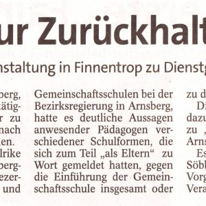 Lehrer werden nach Infoveranstaltung zum Dienstherrn nach Arnsberg zitiert