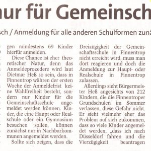 Anmeldungen nur für Gemeinschaftsschule