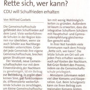 Kommentar aus der Westfalenpost vom 03.03.2011