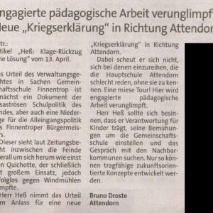 Neue "Kriegserklärung" in Richtung Attendorn