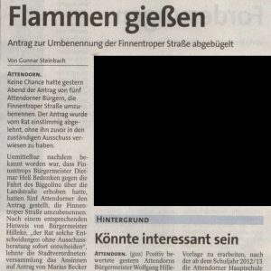 Artikel aus der WP/WR vom 21. Juli 2011