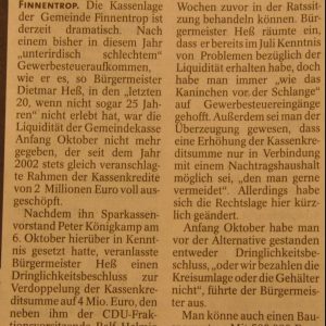 Artikel aus WP/WR vom 30.10.2010
