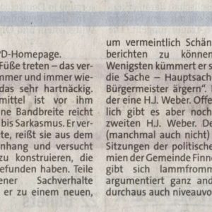 Leserbrief aus der WP/WR vom 02.12.2010