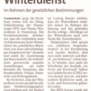 Kein Streit um Winterdienst